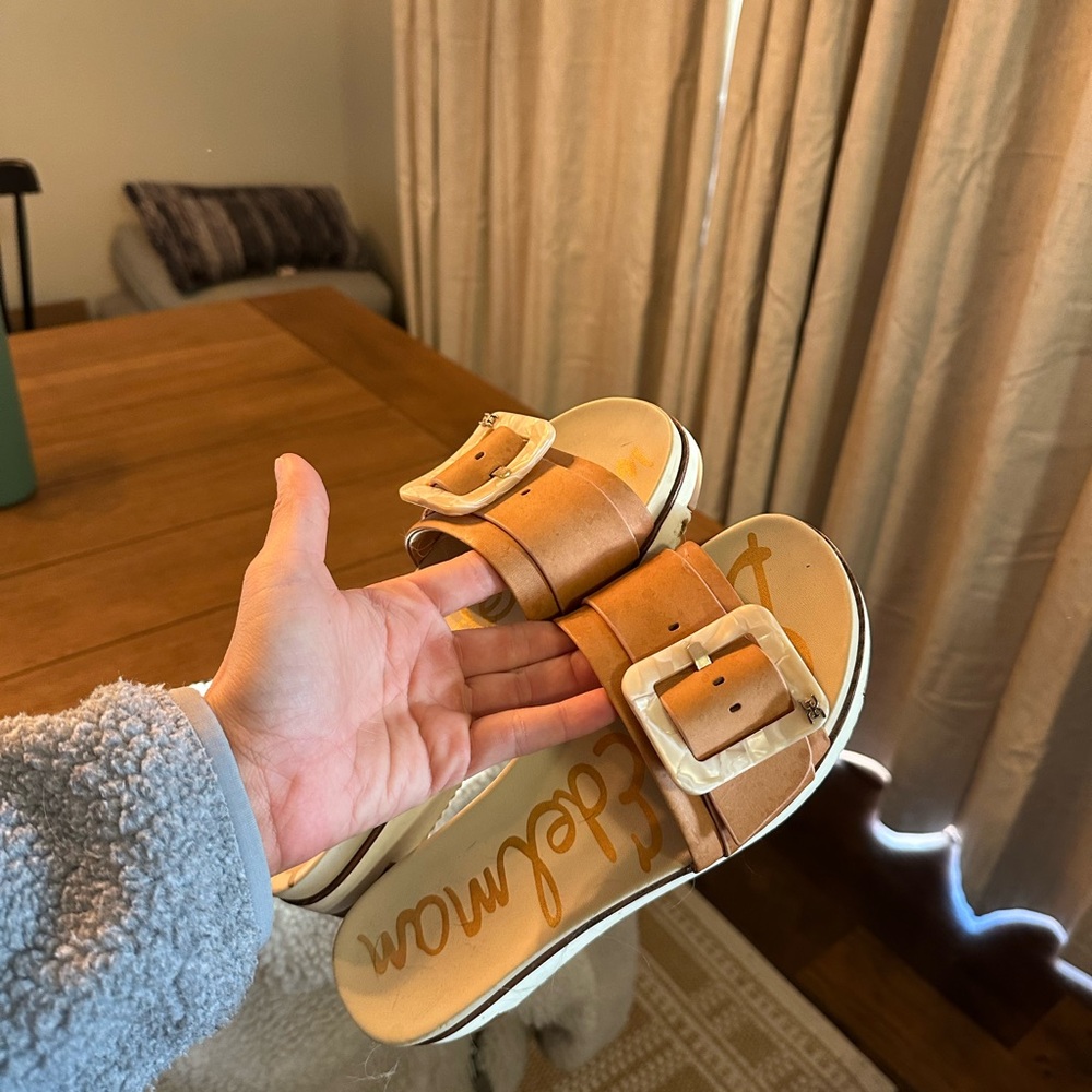 Sam Edelman Tan Buckle Sandals
